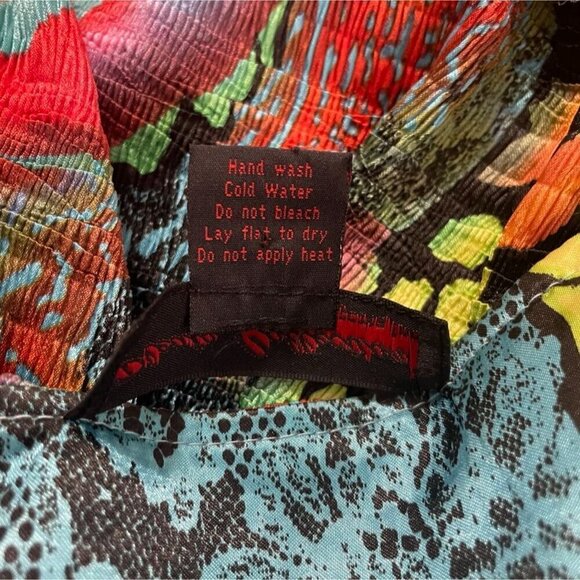 Pleats Collection By Pings Imports Size Large  Top Blouse Colorful Artsy Art - Picture 7 of 7